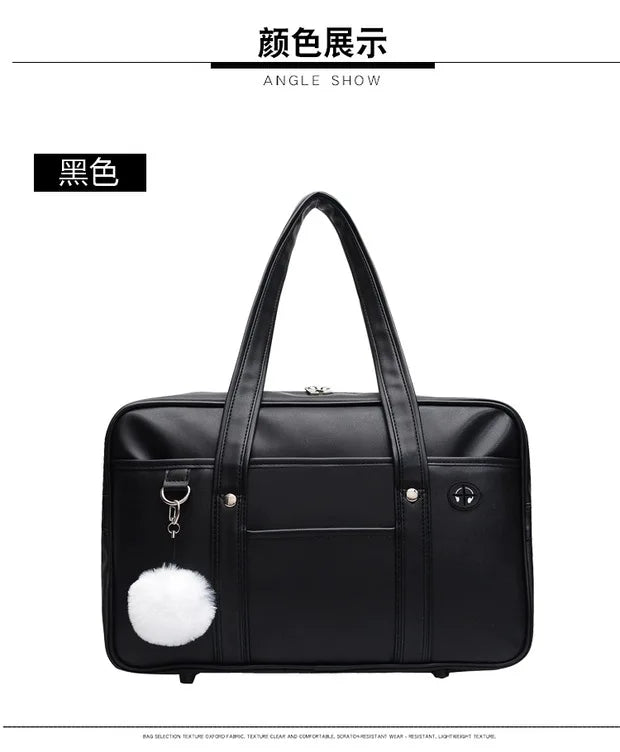 Japanese Casual PU Shoulder Bag Junior High School Students School Bag Handbag Anime Uniform Bag Tote Bags for Women Bolsos