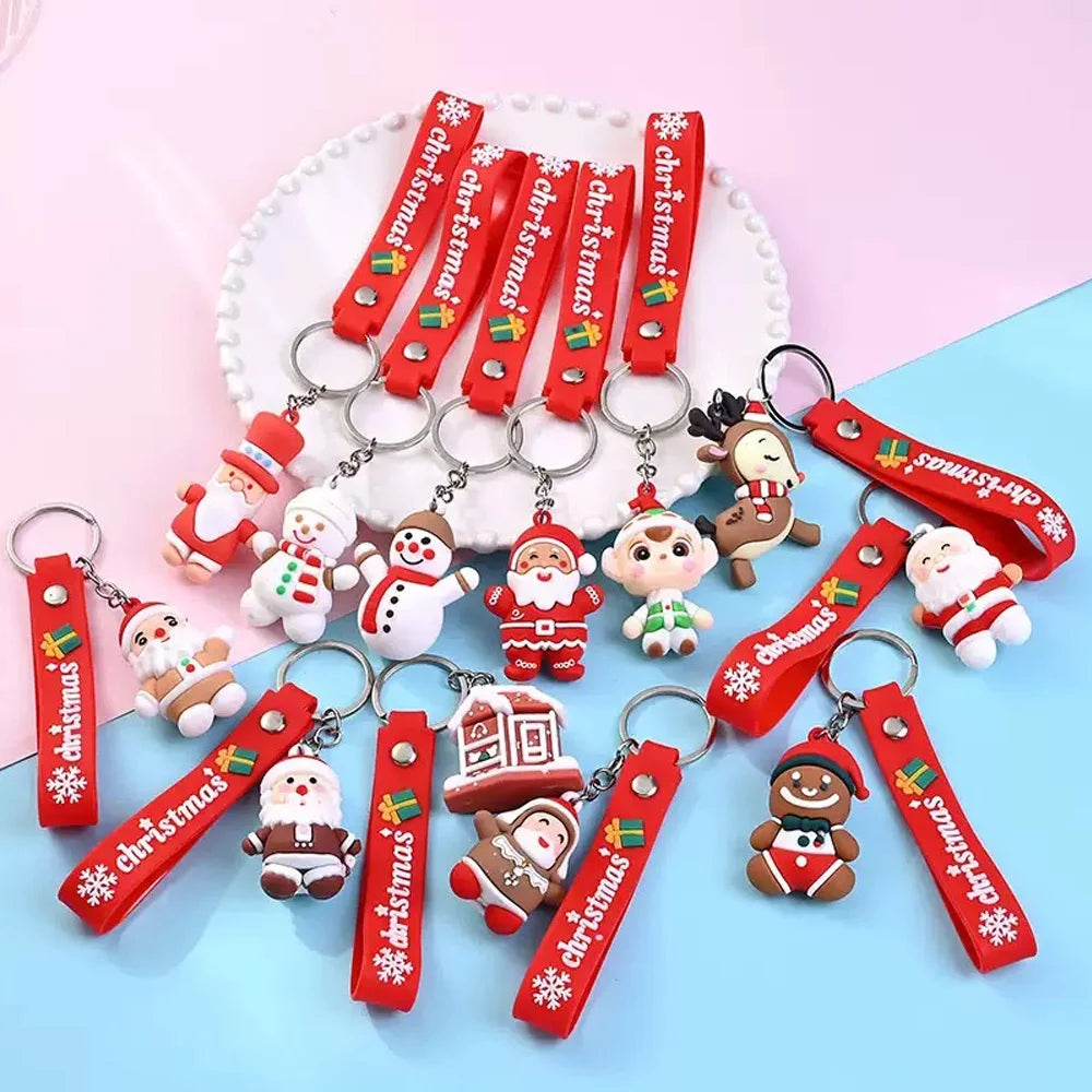 Porte-clés Père Noël 3D en silicone – Cadeau de Noël original, 6PCS/3PCS/1PC