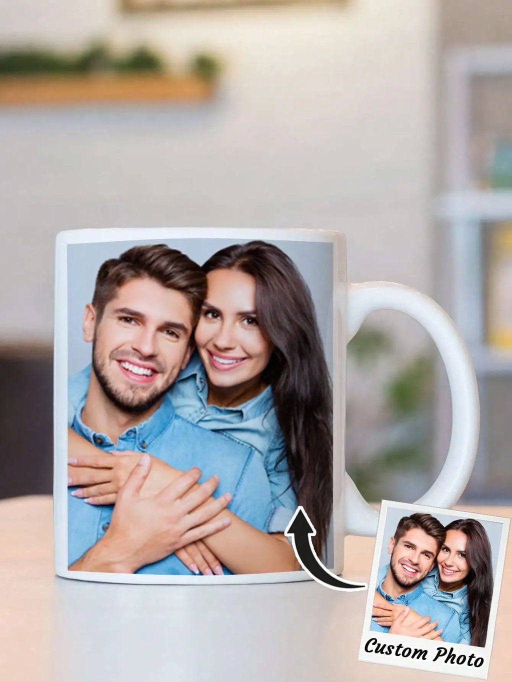 Tasse Mug personnalisé avec 1, ou 3 photos – Cadeau couple, anniversaire, fête des mères ou des pères