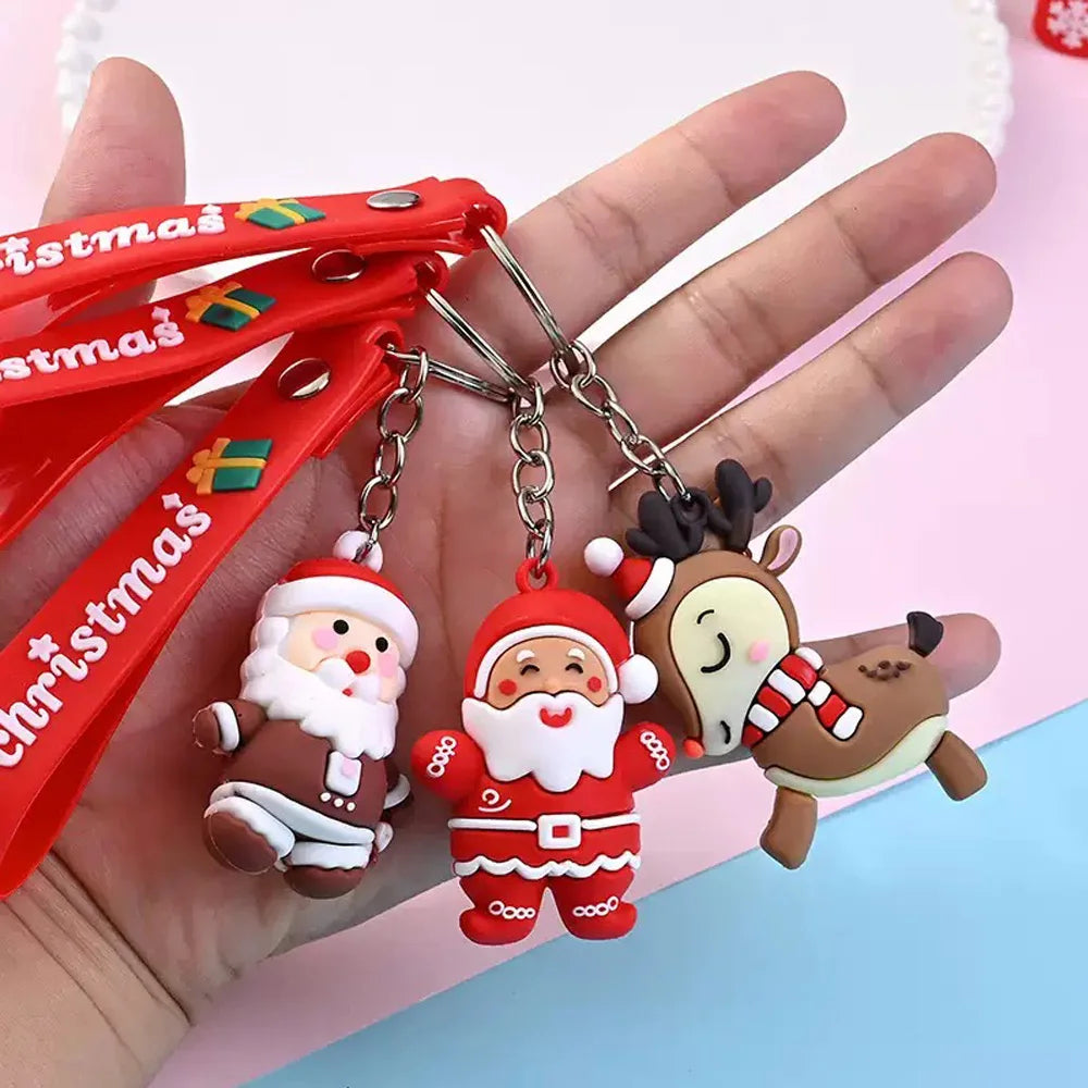 Porte-clés Père Noël 3D en silicone – Cadeau de Noël original, 6PCS/3PCS/1PC