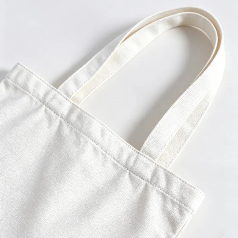 Tote bag vintage en toile avec imprimé rétro – Sac shopping réutilisable pour femme