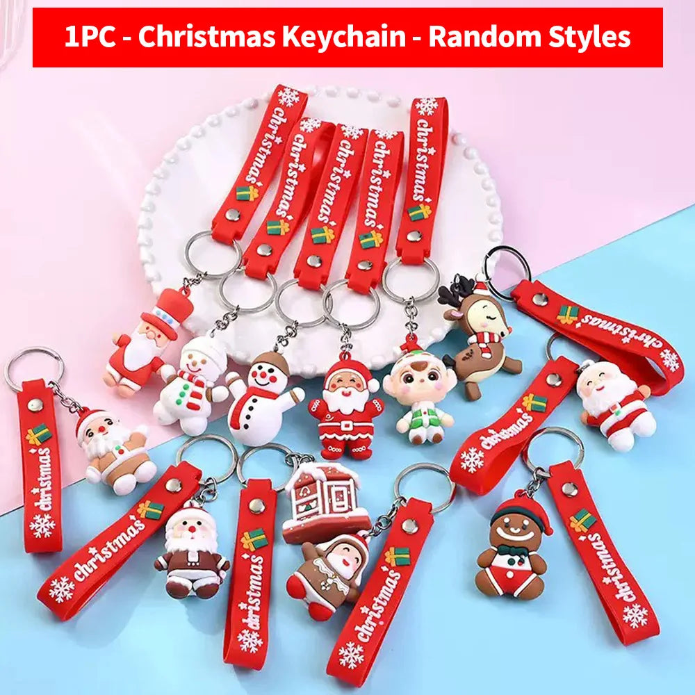 Porte-clés Père Noël 3D en silicone – Cadeau de Noël original, 6PCS/3PCS/1PC