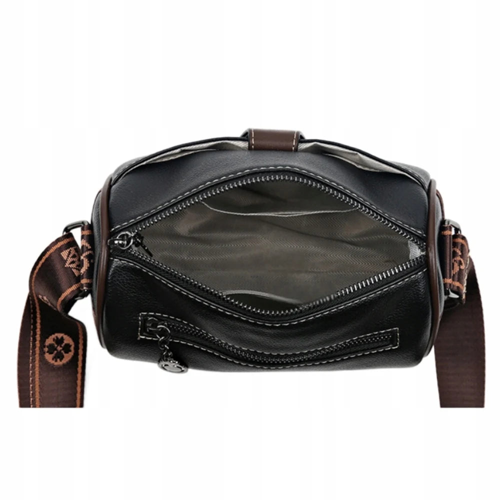 Sac bandoulière femme noir en éco-cuir – Petit sac messager urbain