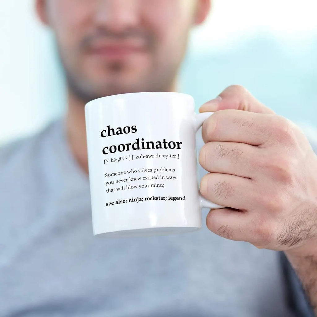 Tasse Mug drôle “Chaos Coordinator” – Cadeau collègue, boss ou anniversaire