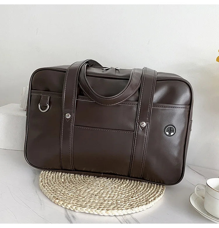 Japanese Casual PU Shoulder Bag Junior High School Students School Bag Handbag Anime Uniform Bag Tote Bags for Women Bolsos