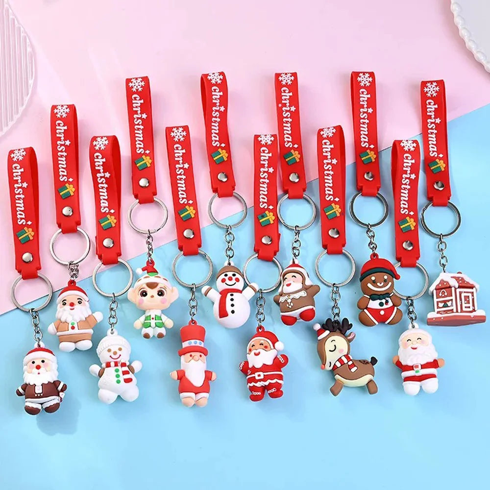 Porte-clés Père Noël 3D en silicone – Cadeau de Noël original, 6PCS/3PCS/1PC