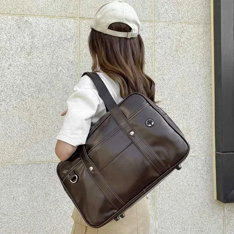 Japanese Casual PU Shoulder Bag Junior High School Students School Bag Handbag Anime Uniform Bag Tote Bags for Women Bolsos