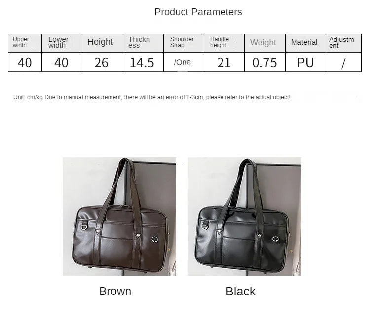 Japanese Casual PU Shoulder Bag Junior High School Students School Bag Handbag Anime Uniform Bag Tote Bags for Women Bolsos