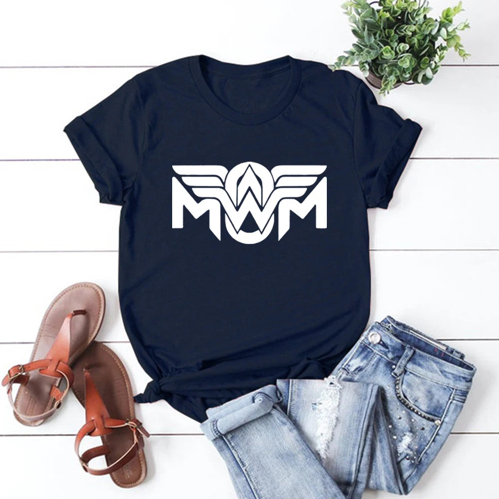 T-shirt maman “Wonder Woman” – Cadeau fête des mères et maman super-héroïne