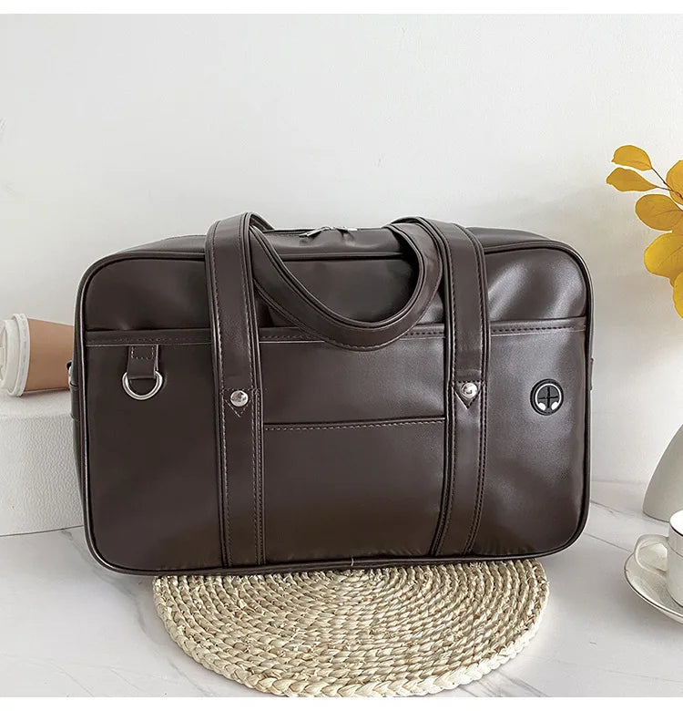 Japanese Casual PU Shoulder Bag Junior High School Students School Bag Handbag Anime Uniform Bag Tote Bags for Women Bolsos