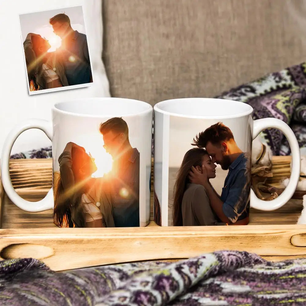 Tasse Mug personnalisé avec 1, ou 3 photos – Cadeau couple, anniversaire, fête des mères ou des pères