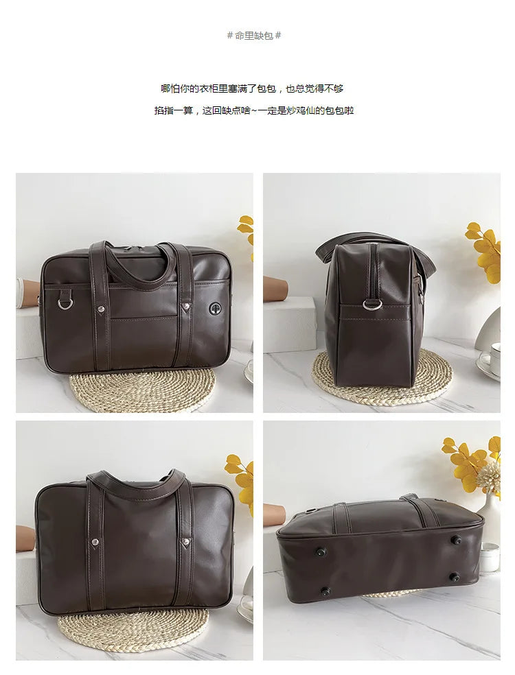 Japanese Casual PU Shoulder Bag Junior High School Students School Bag Handbag Anime Uniform Bag Tote Bags for Women Bolsos