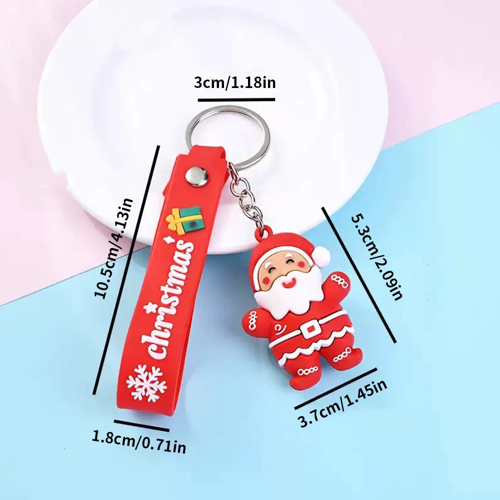 Porte-clés Père Noël 3D en silicone – Cadeau de Noël original, 6PCS/3PCS/1PC