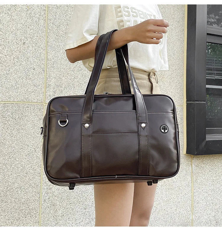 Japanese Casual PU Shoulder Bag Junior High School Students School Bag Handbag Anime Uniform Bag Tote Bags for Women Bolsos