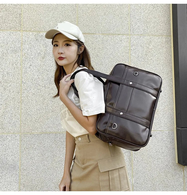 Japanese Casual PU Shoulder Bag Junior High School Students School Bag Handbag Anime Uniform Bag Tote Bags for Women Bolsos