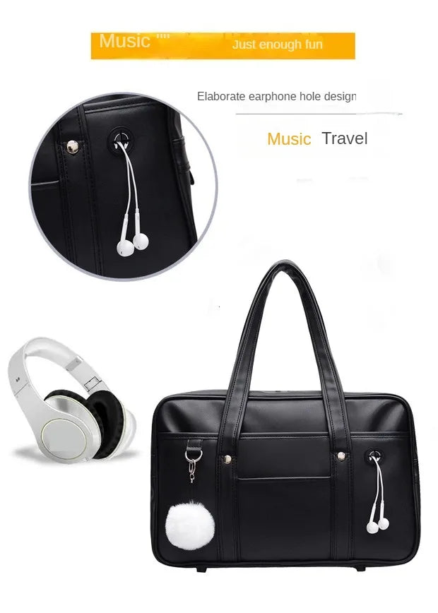 Japanese Casual PU Shoulder Bag Junior High School Students School Bag Handbag Anime Uniform Bag Tote Bags for Women Bolsos