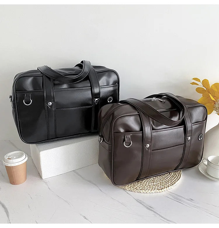 Japanese Casual PU Shoulder Bag Junior High School Students School Bag Handbag Anime Uniform Bag Tote Bags for Women Bolsos