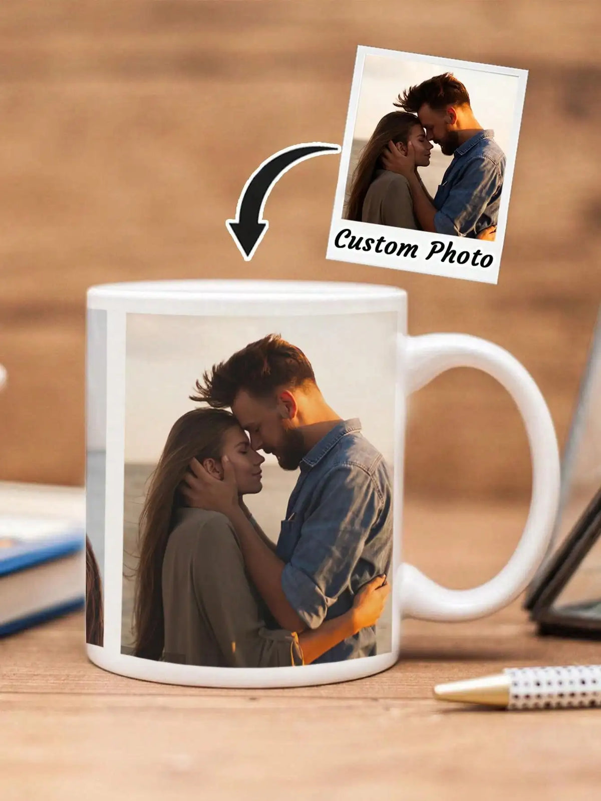 Tasse Mug personnalisé avec 1, ou 3 photos – Cadeau couple, anniversaire, fête des mères ou des pères