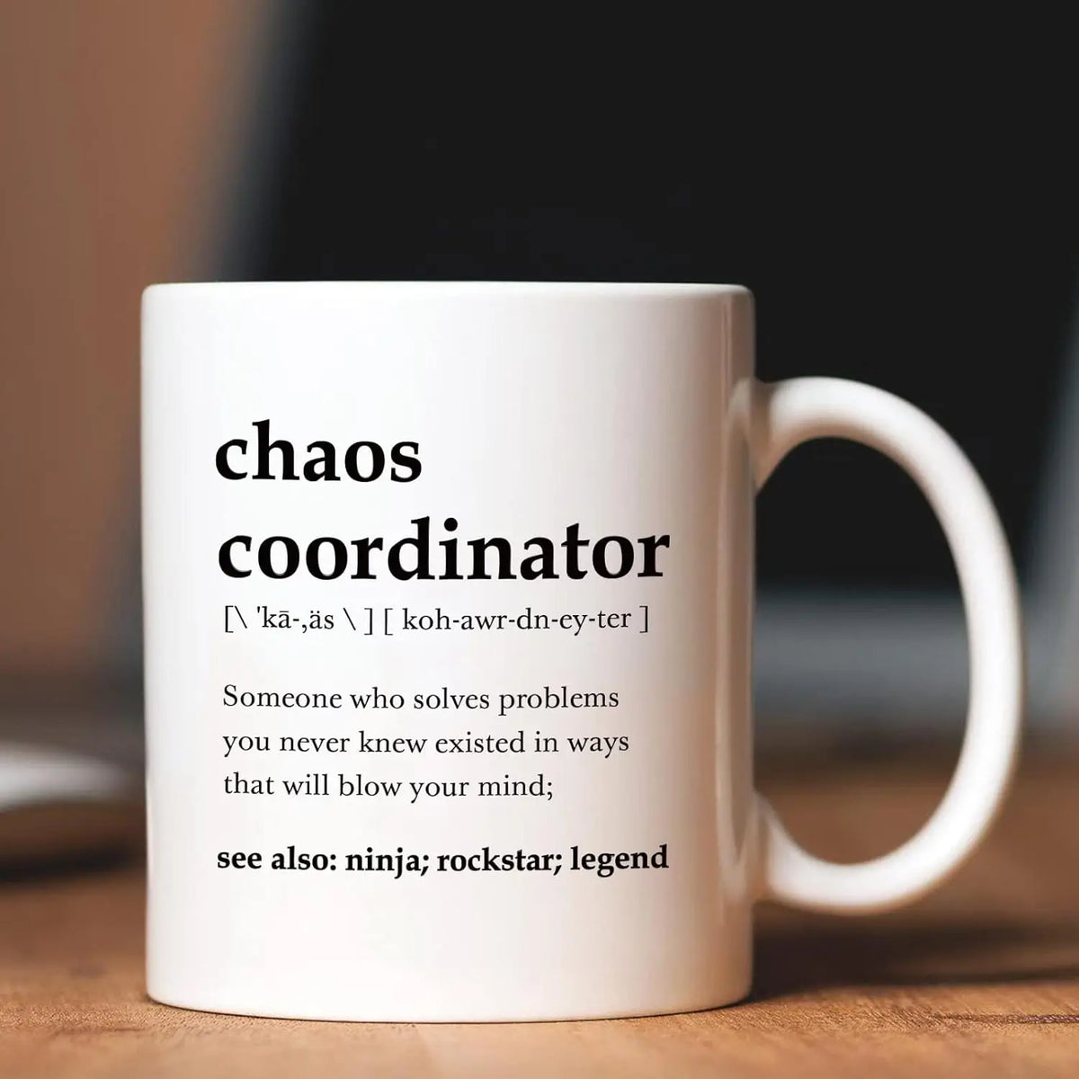 Tasse Mug drôle “Chaos Coordinator” – Cadeau collègue, boss ou anniversaire