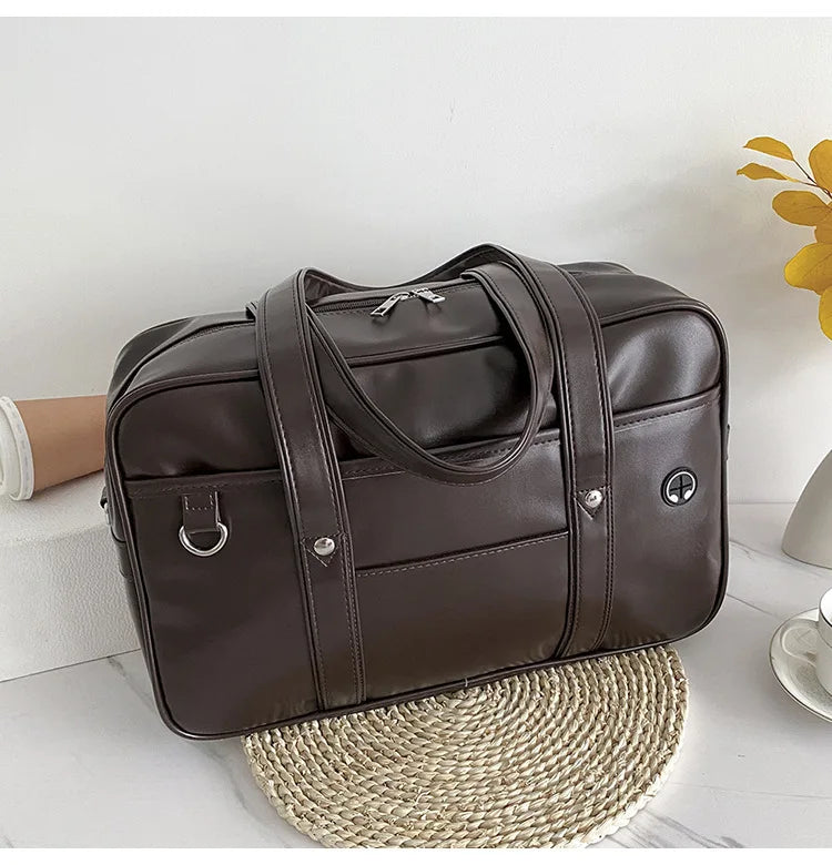Japanese Casual PU Shoulder Bag Junior High School Students School Bag Handbag Anime Uniform Bag Tote Bags for Women Bolsos