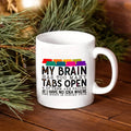 Tasse Mug drôle “My Brain Has Too Many Tabs Open” – Cadeau collègue et bureau