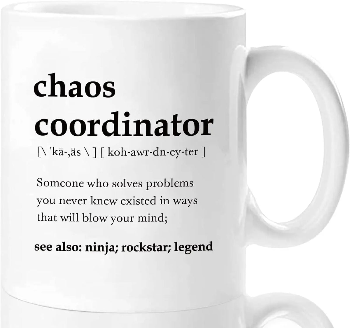 Tasse Mug drôle “Chaos Coordinator” – Cadeau collègue, boss ou anniversaire