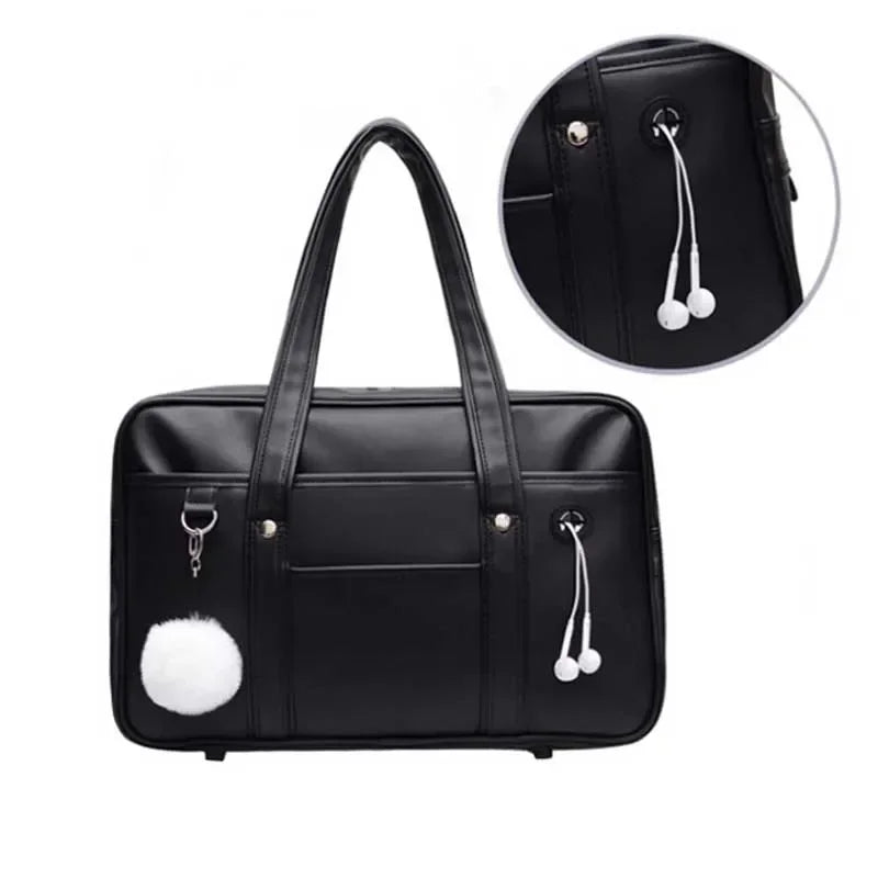 Japanese Casual PU Shoulder Bag Junior High School Students School Bag Handbag Anime Uniform Bag Tote Bags for Women Bolsos